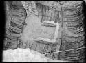 Looking down on roof of kiva under altar