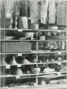 Peabody Museum Wakashan storage shelf with various objects