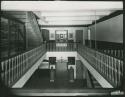 Peabody Museum second floor landing with view of first floor entrance