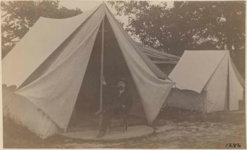 Dr. Abbott in the Camp at Serpent Mound Park