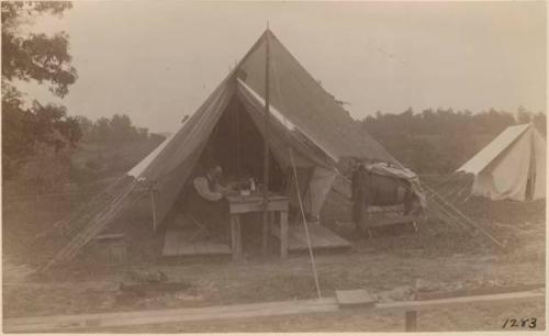 F.W. Putnam at Camp at Serpent Mound Park