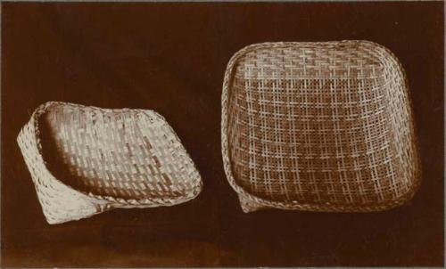 Native Baskets. Winnowing Basket (OBF-KOH) & Sieve (SH-SHO-HA) Made by Emma at Bayou Lacombe, Louisiana