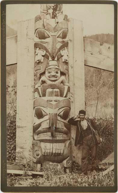 Totem pole at Massett, British Columbia