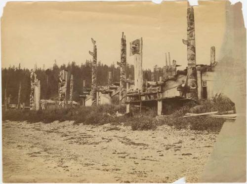 Totem poles at Skidegate, British Columbia