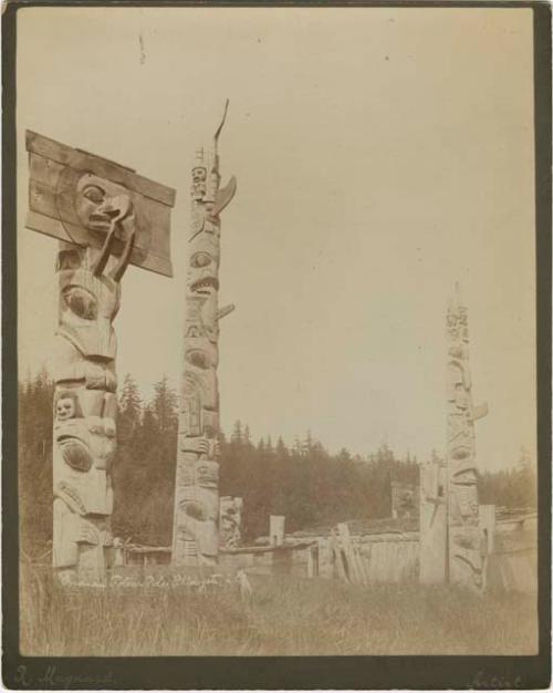 Totem poles at Skidegate, British Columbia