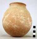Pottery, wide mouthed, unsmoothed, brown jar