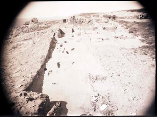 Church B (Rooms 435, 444), looking towards altar; tripod