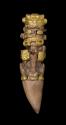 Carved bone human figure with gold overlay