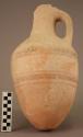 1-handled pottery jar - painted bands on body;