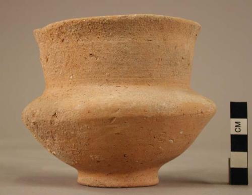 Biconical pottery vessel; cylindrical neck;