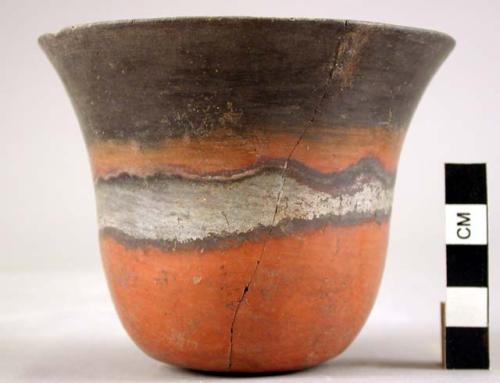 Ceramic black-topped redware beaker