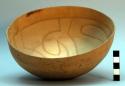 Gourd bowl - incised geometric design
