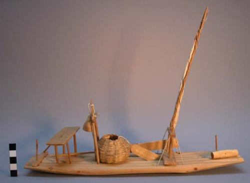 Model of raft-boat, made by indians