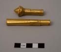 Gold tips to wooden mace