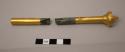 Pair of stone maces tipped with gold