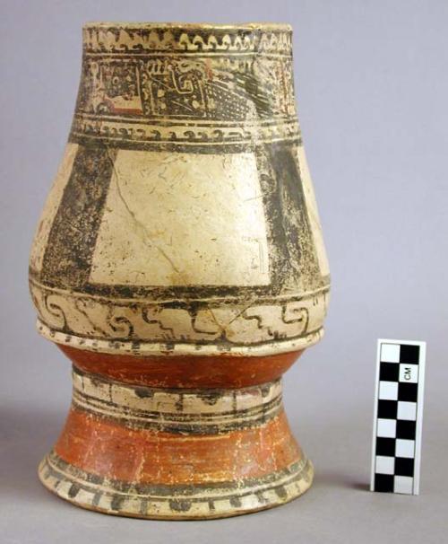 Pataky polychrome jicara shape vessel with ring base