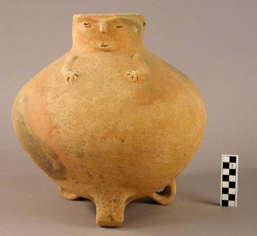 Large pottery jar - loop feet