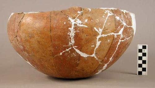 Restored pottery vessel, "burial urn"