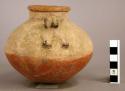 Pottery vessel- handled, animal design