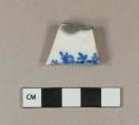 Blue hand painted ironstone base sherd