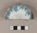 Blue transfer printed ironstone dish sherd; portion of maker's mark says "D. & S. Co."