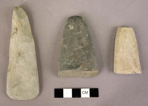 21 fragments of stone shoe last celts