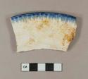 Blue shell edge whiteware rim sherd