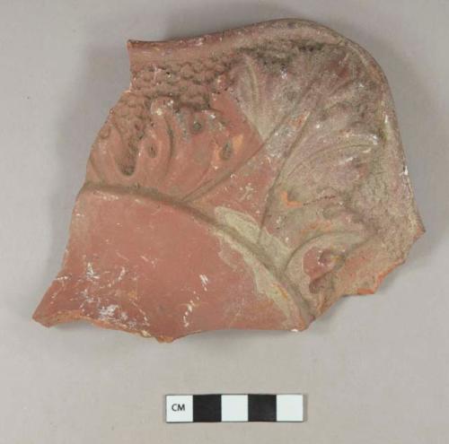 Molded redware rim sherd