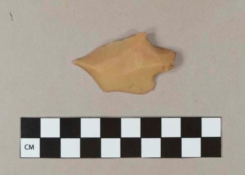 1 plastic cast of a triangular tanged, pointed flake. (Type #4 of J. Tixier)