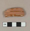 Molded lead glazed redware rim sherd