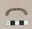 Iron buckle fragments; two fragments crossmend