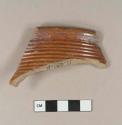 Molded lead glazed redware rim sherd