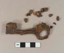 Iron key; unidentified iron fragments