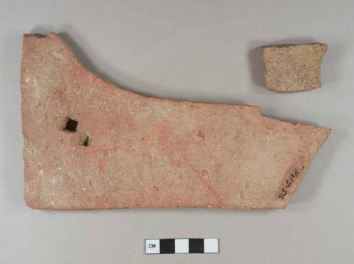 Red brick roof tile fragments