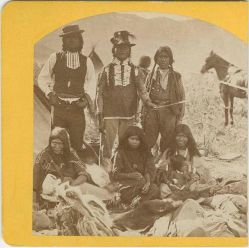 Group of Shoshone Indians. Scenery of the Rocky Mountains Published by O.C. Smith