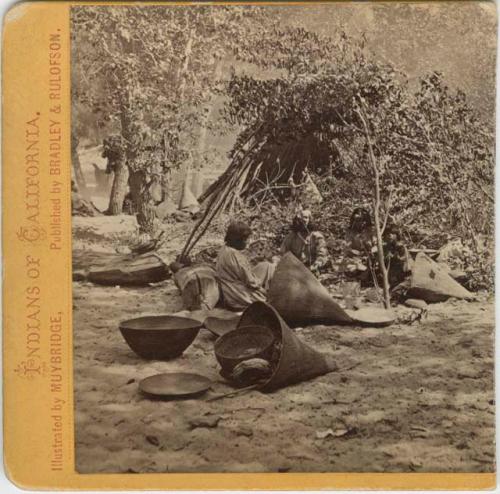 Miwok Indians with Baskets. Indians of California. Photographic Illustrations of the Pacific Coast, Gallery of Photographic Art