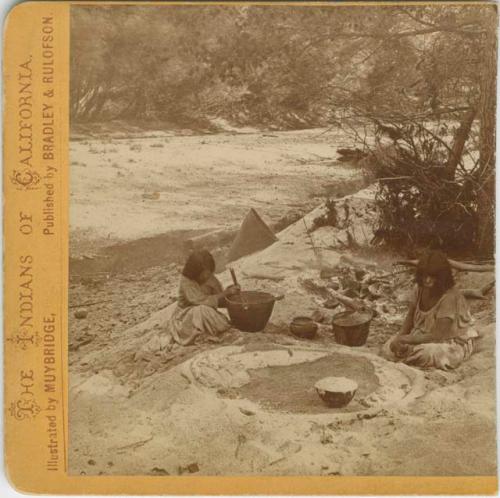 Miwok Indians with Baskets. The Indians of California. Photographic Illustrations of the Pacific Coast, Gallery of Photographic Art