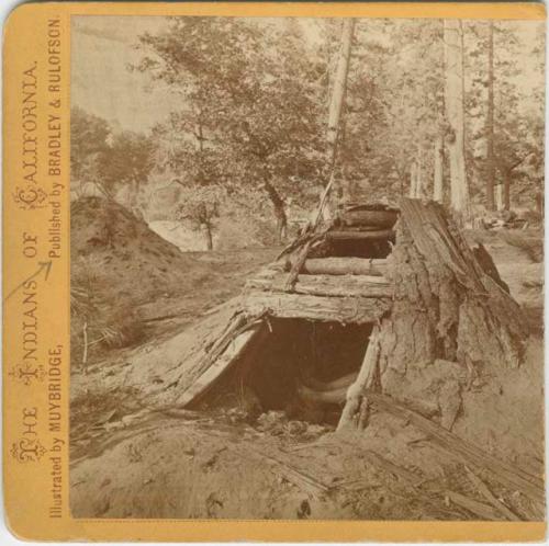 Possible Maidu Indian in Home. The Indians of California. Photographic Illustrations of the Pacific Coast, Gallery of Photographic Art