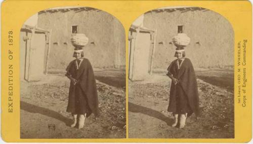 Zuni Indian Girl with Water Olla. Explorations and Surveys West of the 100th Meridian, Lieutenant Wheeler Survey