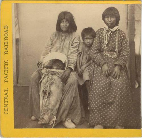 Group of Female Paiute Indians. Central Pacific Railroad. Scenes in the Sierra Nevada Mountains, Golden State Photographic Gallery