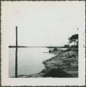 Photograph album, Yaruro fieldwork, p. 2, photo 1, boat on the river scene