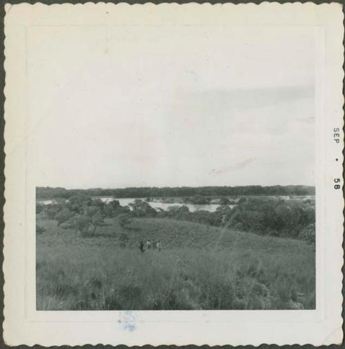 Photograph album, Yaruro fieldwork, p. 14, photo 1, Venezuela landscape with view of river