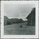 Photograph album, Yaruro fieldwork, p. 33, photo 2, wooden structures with thatched roof