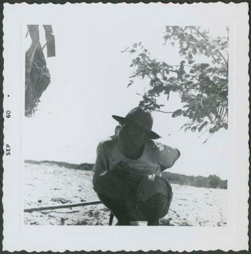 Photograph album, Yaruro fieldwork, p. 50, photo 6, young man wearing hat