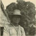 Photograph album, Yaruro fieldwork, p. 57, photo 1, man posing in hat