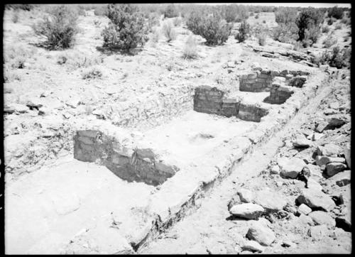 Site 106, showing Rooms 4, 3, 2, 7, and 8, looking north.