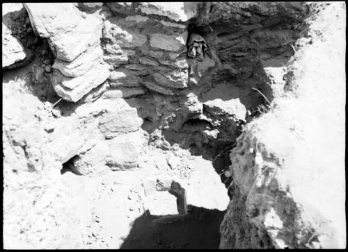 Site 107, firepit, trench 1, looking south.