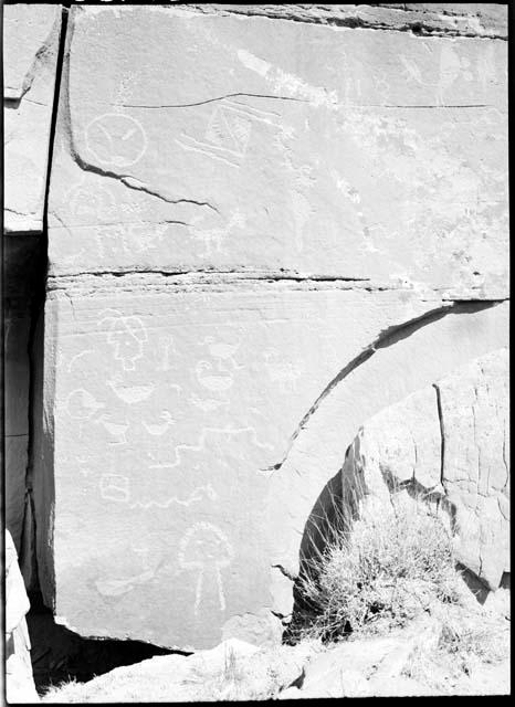 Site 108, pictograph on west wall below the rim.