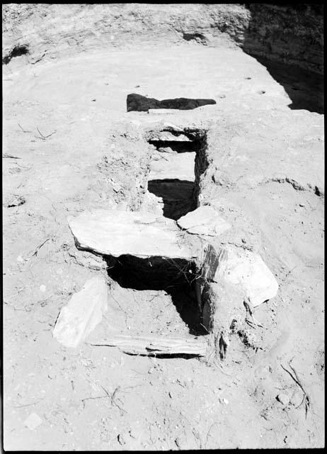 Site 108, Room 2, showing ventilator shaft coming out of the room.