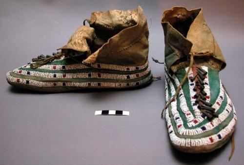 Pair of woman's beaded moccasins